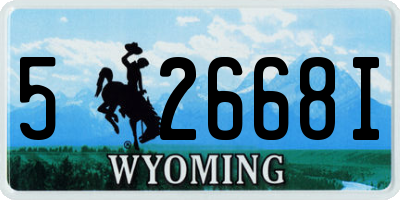 WY license plate 52668I