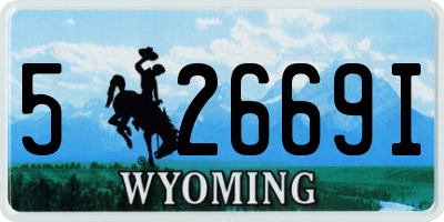 WY license plate 52669I