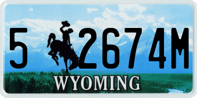 WY license plate 52674M