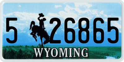 WY license plate 526865