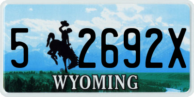 WY license plate 52692X