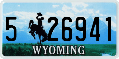 WY license plate 526941