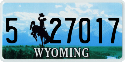 WY license plate 527017