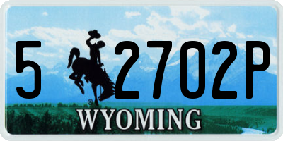 WY license plate 52702P