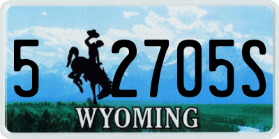 WY license plate 52705S