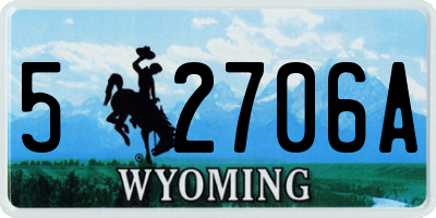 WY license plate 52706A