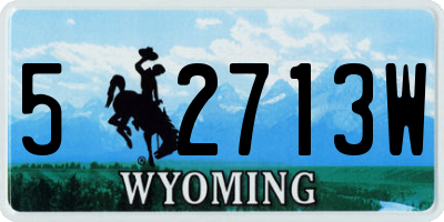 WY license plate 52713W