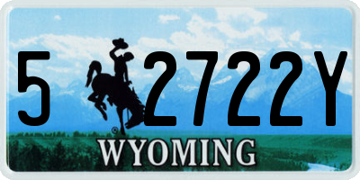WY license plate 52722Y
