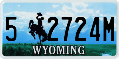 WY license plate 52724M