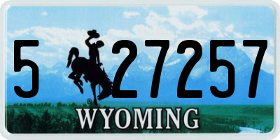 WY license plate 527257