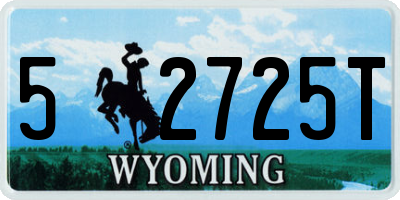 WY license plate 52725T