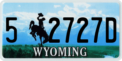 WY license plate 52727D