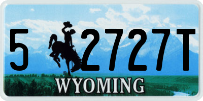 WY license plate 52727T