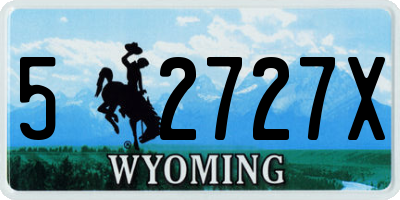 WY license plate 52727X