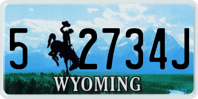 WY license plate 52734J