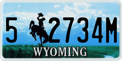 WY license plate 52734M