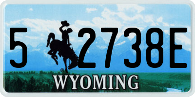 WY license plate 52738E