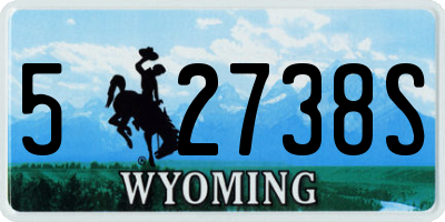 WY license plate 52738S