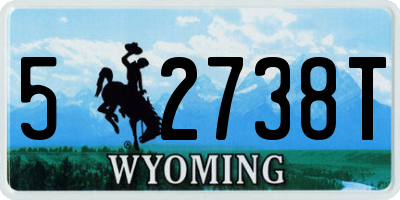 WY license plate 52738T
