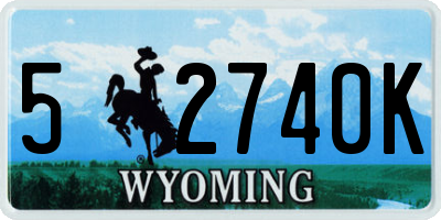 WY license plate 52740K