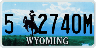 WY license plate 52740M