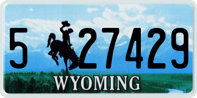 WY license plate 527429
