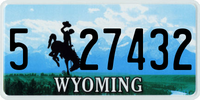 WY license plate 527432