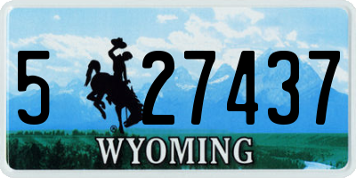 WY license plate 527437