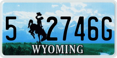 WY license plate 52746G