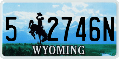WY license plate 52746N