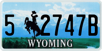 WY license plate 52747B