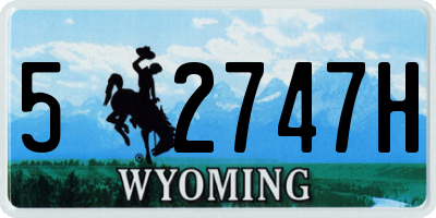 WY license plate 52747H