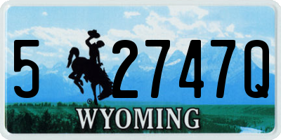 WY license plate 52747Q
