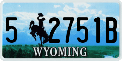 WY license plate 52751B