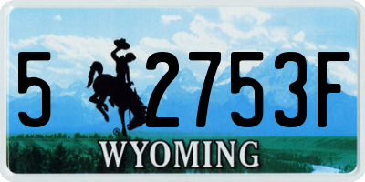 WY license plate 52753F