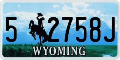 WY license plate 52758J
