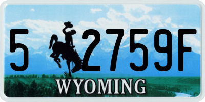 WY license plate 52759F