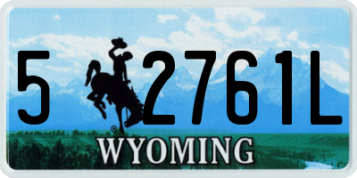 WY license plate 52761L