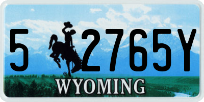 WY license plate 52765Y
