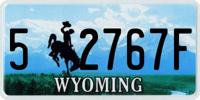 WY license plate 52767F