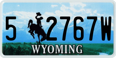 WY license plate 52767W