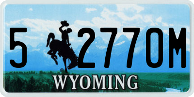 WY license plate 52770M