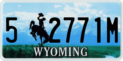 WY license plate 52771M