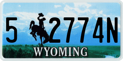 WY license plate 52774N