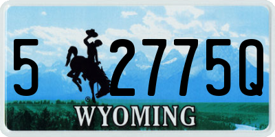 WY license plate 52775Q
