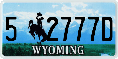 WY license plate 52777D