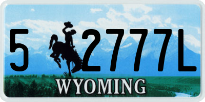 WY license plate 52777L