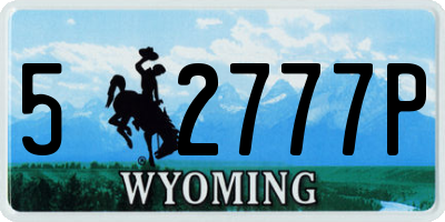WY license plate 52777P