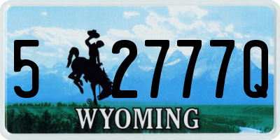 WY license plate 52777Q
