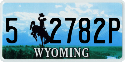 WY license plate 52782P